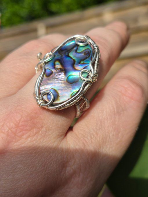 Bague Ormeau abalone : Calme & Réconfort 