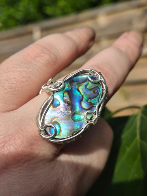 Bague Ormeau abalone : Calme & Réconfort 