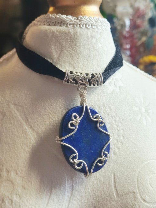 Amulette Argent Lapis-Lazuli Naturel - Sagesse et Clarté Mentale