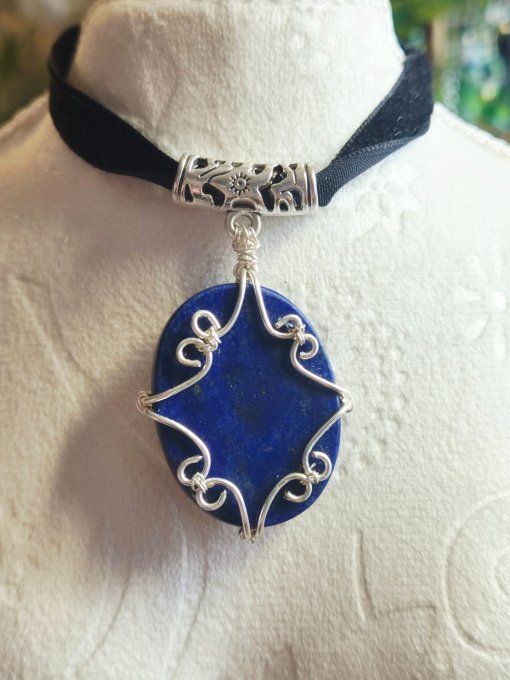 Amulette Argent Lapis-Lazuli Naturel - Sagesse et Clarté Mentale