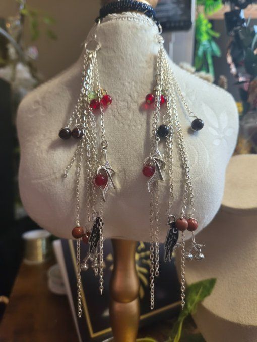 Boucle d'oreille cascade de perles