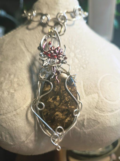 ✨ Amulette Bronzite -pendentif Argent lunairr