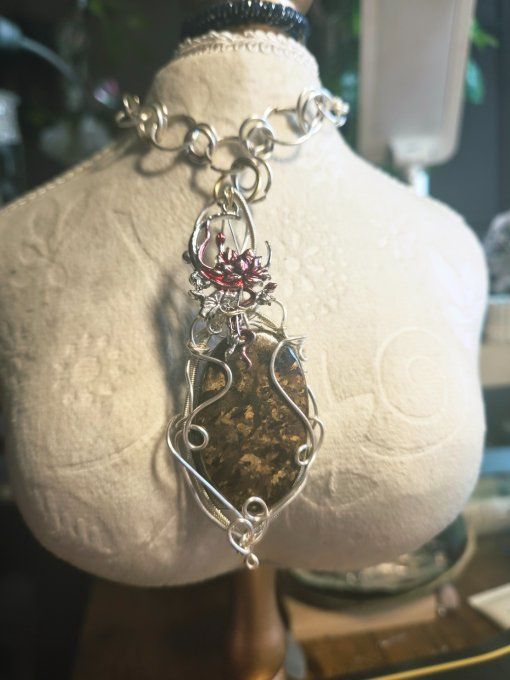 ✨ Amulette Bronzite -pendentif Argent lunairr