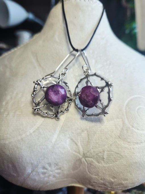 Boucle d’Oreille Sugilite - Paix Intérieure & Delivrance  