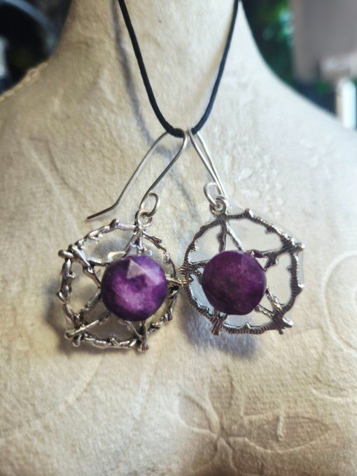 Boucle d’Oreille Sugilite - Paix Intérieure & Delivrance  