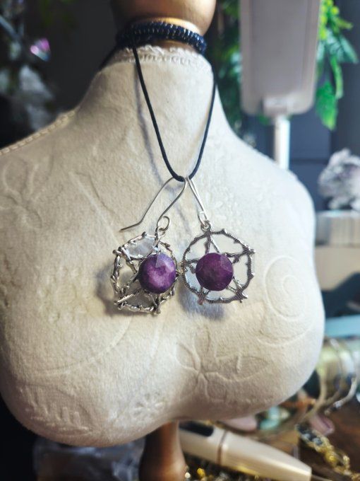 Boucle d’Oreille Sugilite - Paix Intérieure & Delivrance  