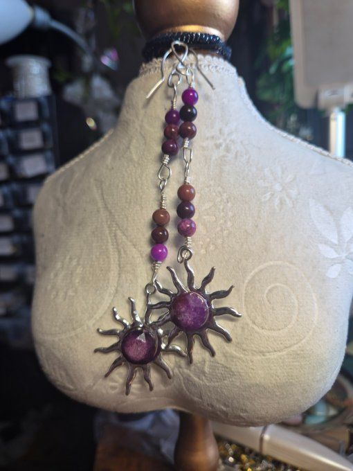 Boucle d’Oreille Sugilite - Paix Intérieure & Delivrance 