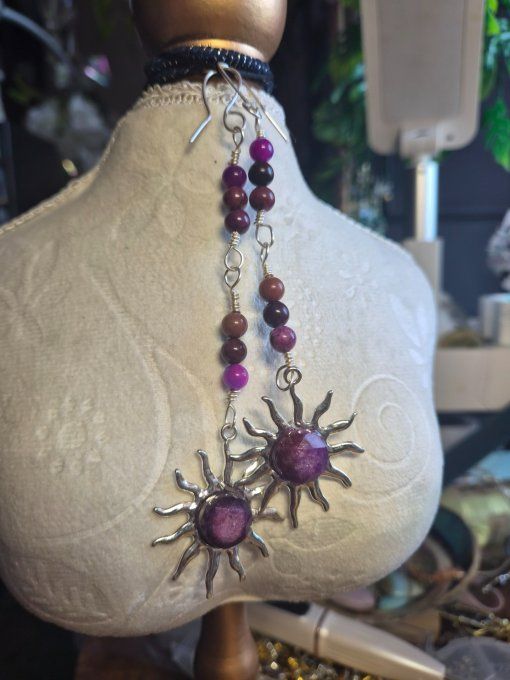 Boucle d’Oreille Sugilite - Paix Intérieure & Delivrance 