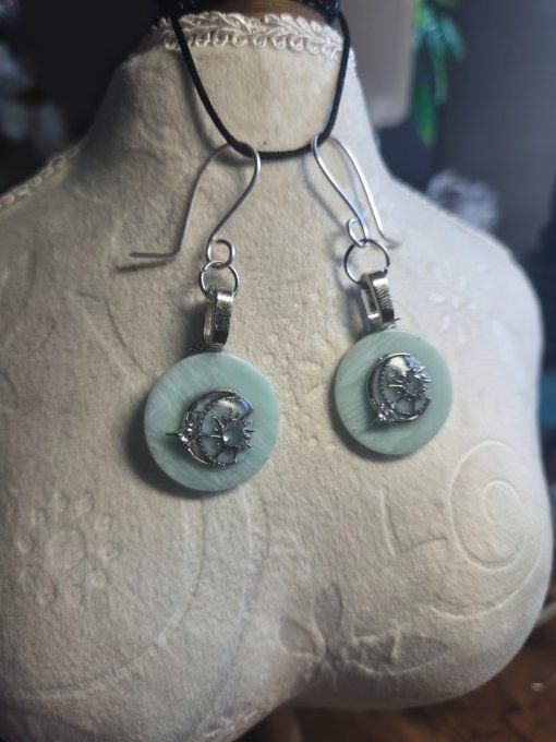 Boucles d’oreilles calcite bleu Bleue  – Intuition & Ouverture Spirituelle   - Copie