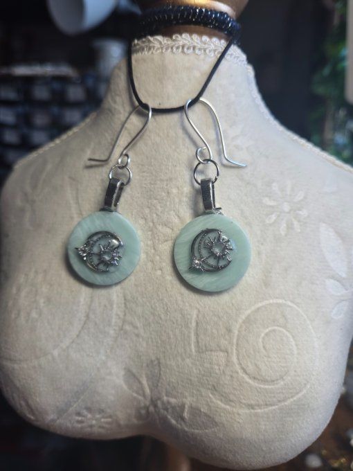 Boucles d’oreilles calcite bleu Bleue  – Intuition & Ouverture Spirituelle   - Copie