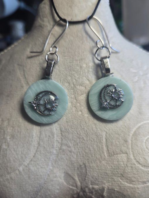 Boucles d’oreilles calcite bleu Bleue  – Intuition & Ouverture Spirituelle   - Copie