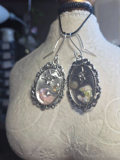 Boucle d’oreille Labradorite  -Confiance & protection - Copie