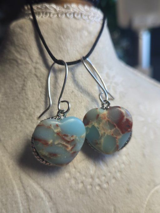 Boucle d’oreille Jaspe Aqua Terra 
