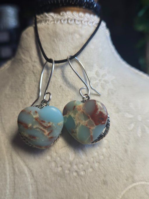 Boucle d’oreille Jaspe Aqua Terra 