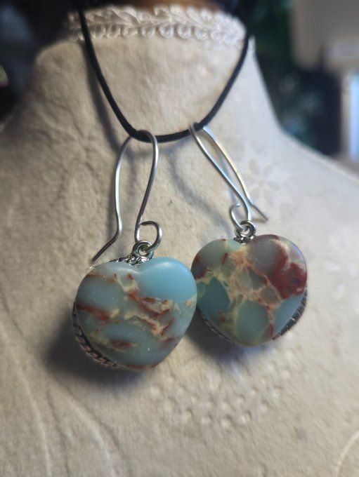 Boucle d’oreille Jaspe Aqua Terra 