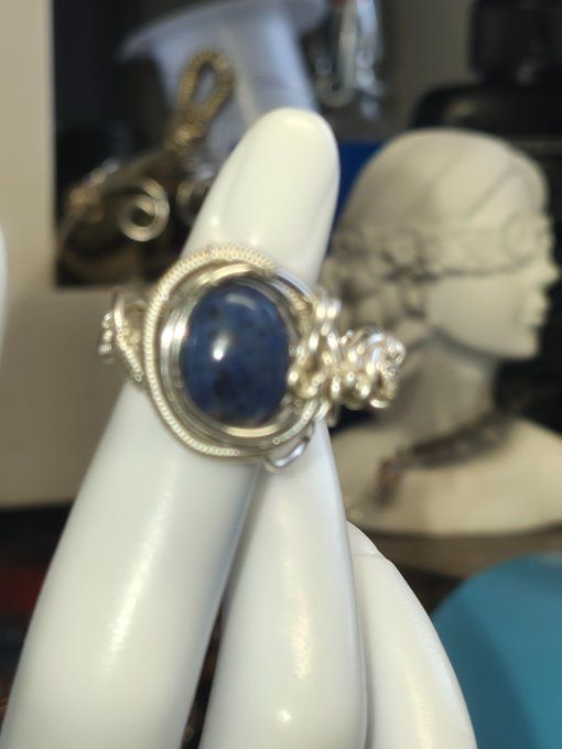 Bague dumortiérite -calme, intuition &maîtrise de soi.  - bague pierre naturelle