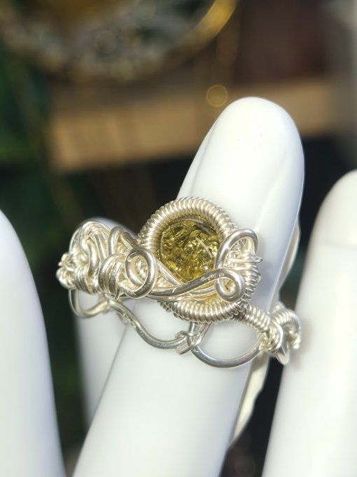 Bague Ambre de La Baltique doublet ✨serenité joie et clarté  