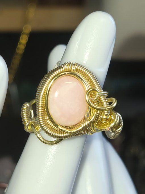 Bague Opale Rose – Harmonie Émotionnelle & Protection Du Cœur 