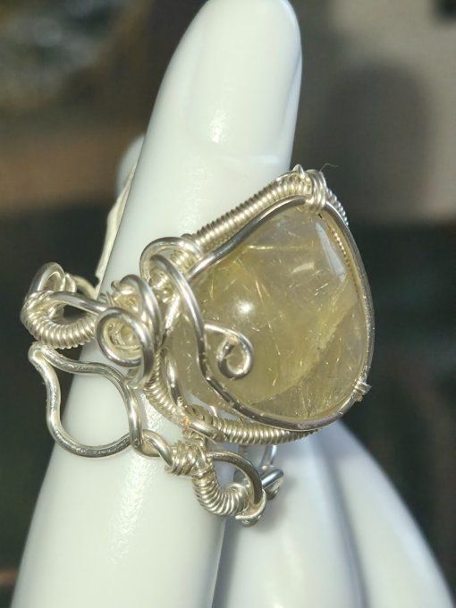Bague Quartz rutile - silver Bonze Ajustable 