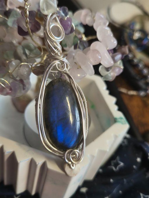Pendentif argent Labradorite Bleue – Bijou De Protection Et D’Intuition - moyenne