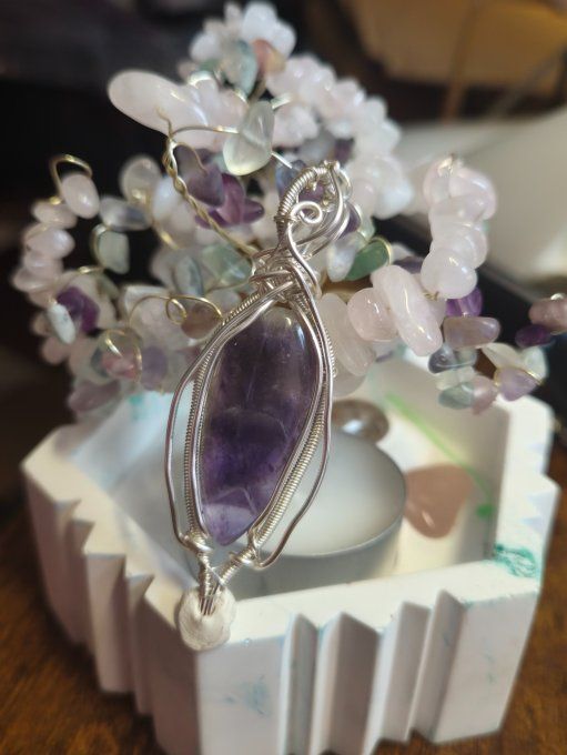Pendentif Argent Cabochon Améthyste – Sérénité & Sagesse Spirituelle   