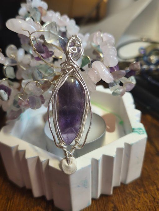Pendentif Argent Cabochon Améthyste – Sérénité & Sagesse Spirituelle   