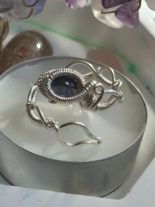 Bague iolite Cordierite ✨ peur profonde & calme