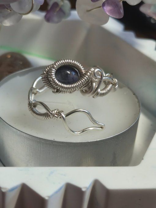 Bague iolite Cordierite ✨ peur profonde & calme