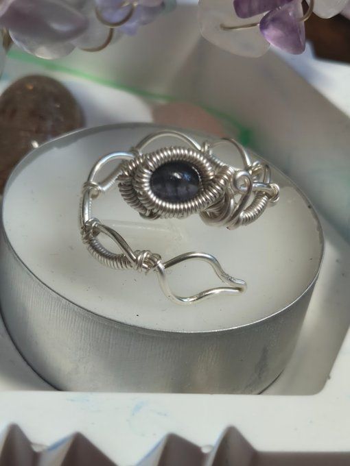 Bague iolite Cordierite ✨ peur profonde & calme