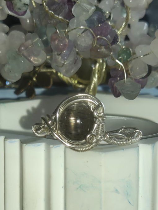 Bague Pierre de soleil Noire  -force et confiance