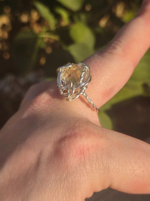 Bague chevalière citrine : abondance & joie