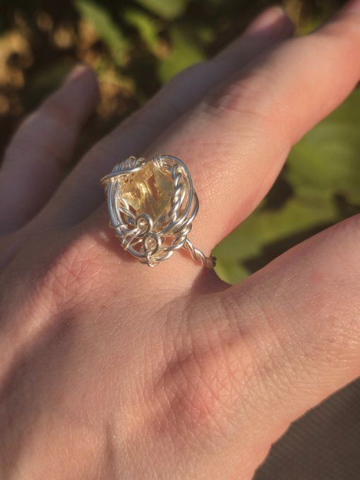 Bague chevalière citrine : abondance & joie
