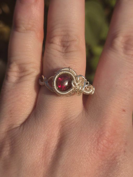 Bague Grenat rhodolite : amour ,passion.