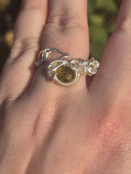 Bague Ambre de La Baltique doublet ✨serenité joie et clarté