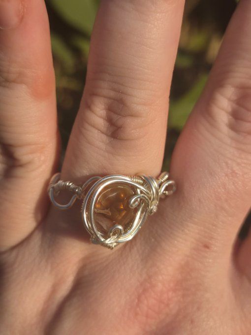 Bague agate de feu mexicaine 