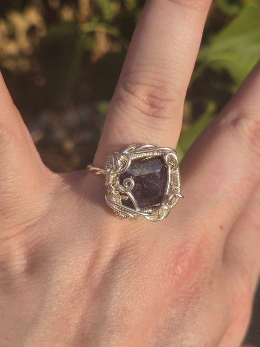 Bague chevalière saphir Bleu - pierre des oracles