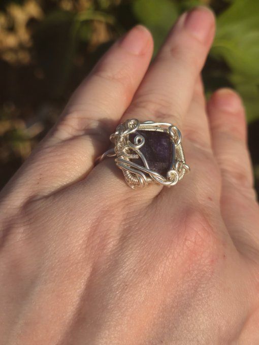 Bague chevalière saphir Bleu - pierre des oracles