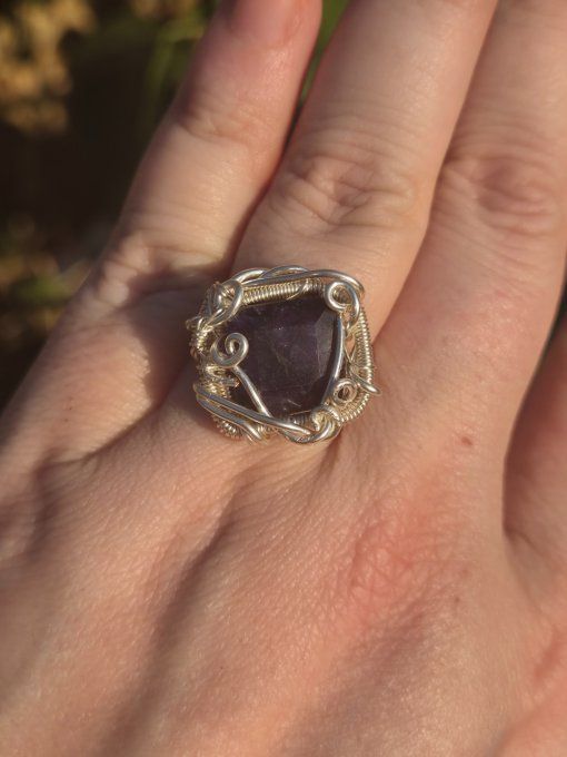 Bague chevalière saphir Bleu - pierre des oracles