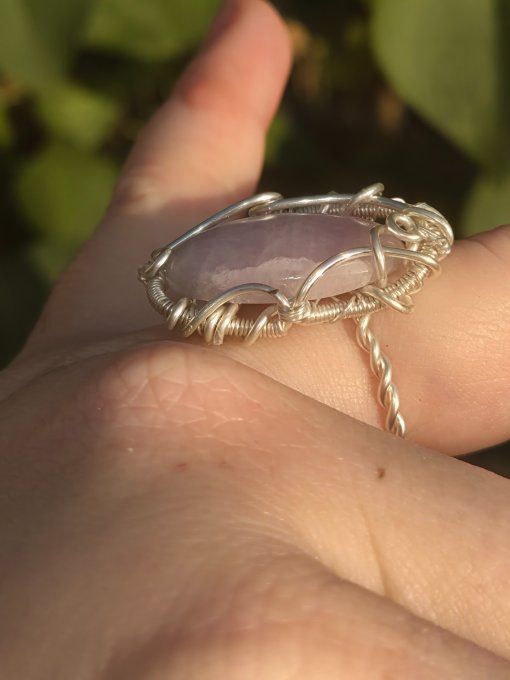 Bague chevalière Kunzite- Apaisement & Amour De Soi    