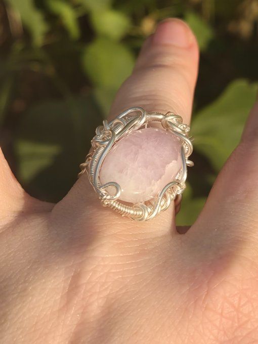 Bague chevalière Kunzite- Apaisement & Amour De Soi    