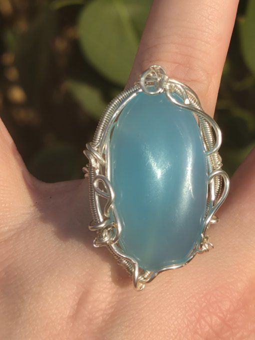 Bague chevalière Onyx bleu d'argentine 