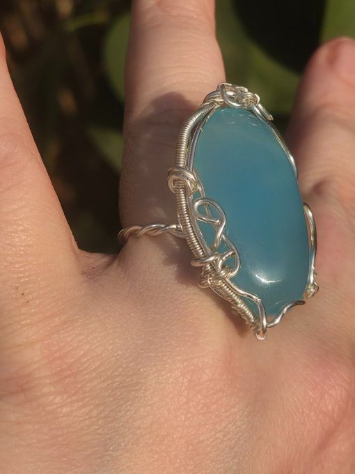 Bague chevalière Onyx bleu d'argentine 