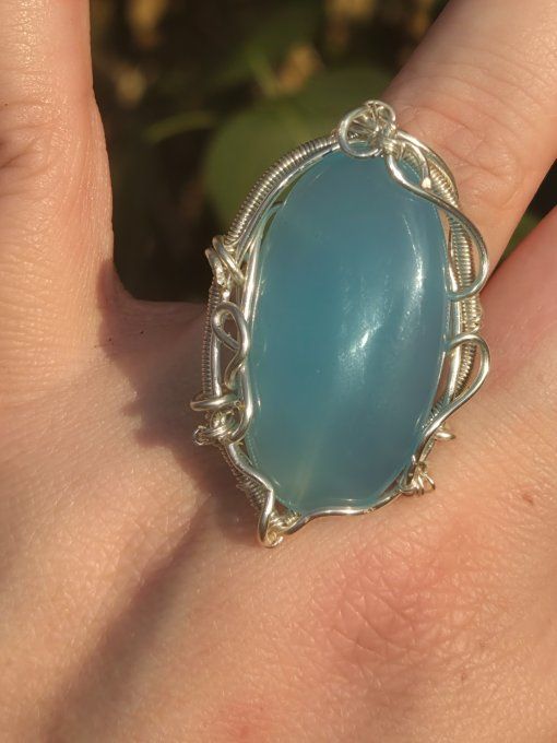 Bague chevalière Onyx bleu d'argentine 