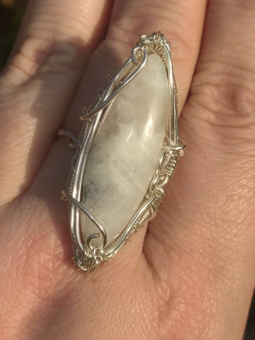 Bague chevalières pierre de lune : Péristerite ✨ concentration et protection 