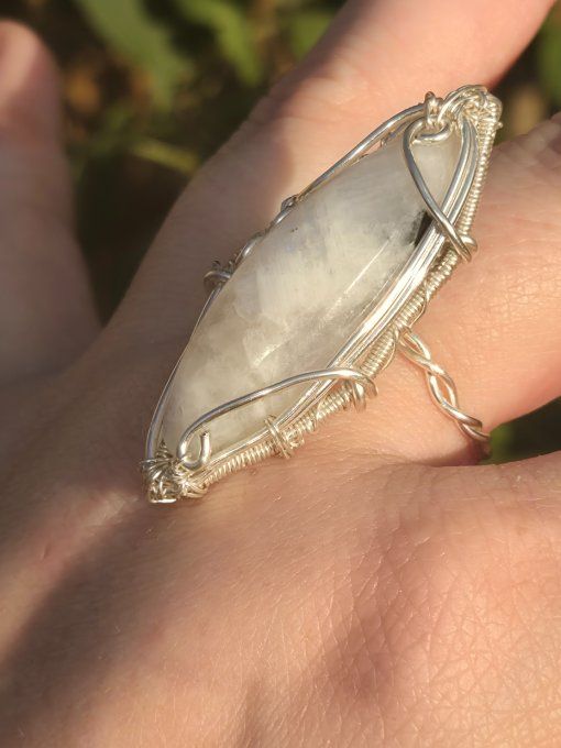 Bague chevalières pierre de lune : Péristerite ✨ concentration et protection 