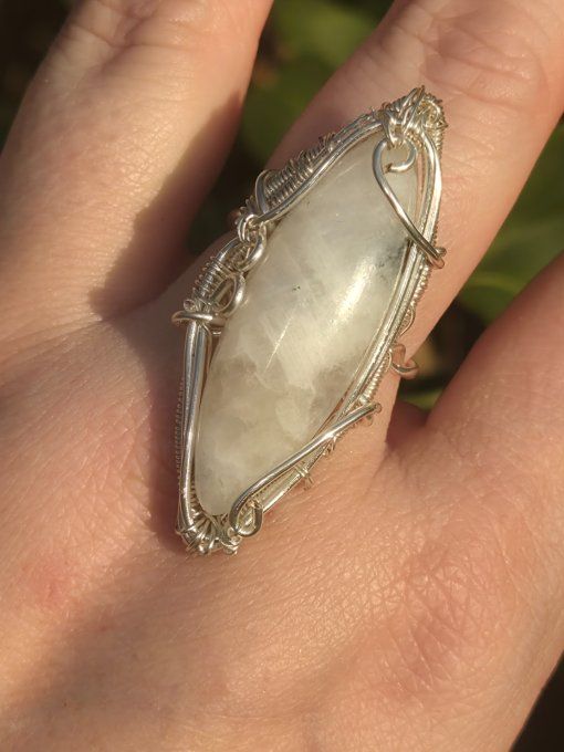 Bague chevalières pierre de lune : Péristerite ✨ concentration et protection 