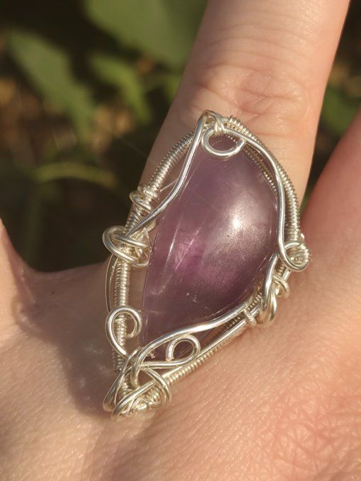 Bague chevalière améthyste- serenité & créativité.