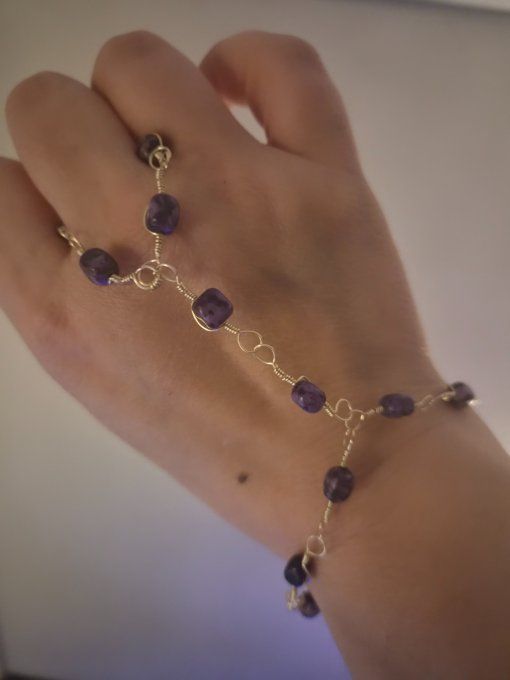 Bague de main perles riviera 