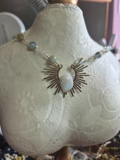 Pendentif  collier soleil ou lune 