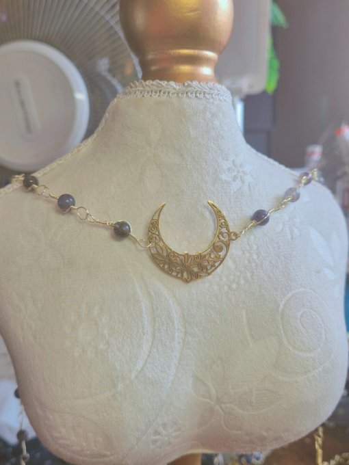 Pendentif  collier soleil ou lune 